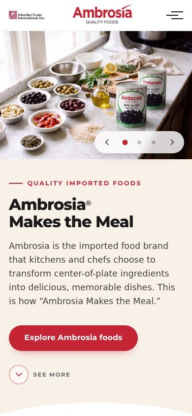 New homepage on an iPhone-sized screen