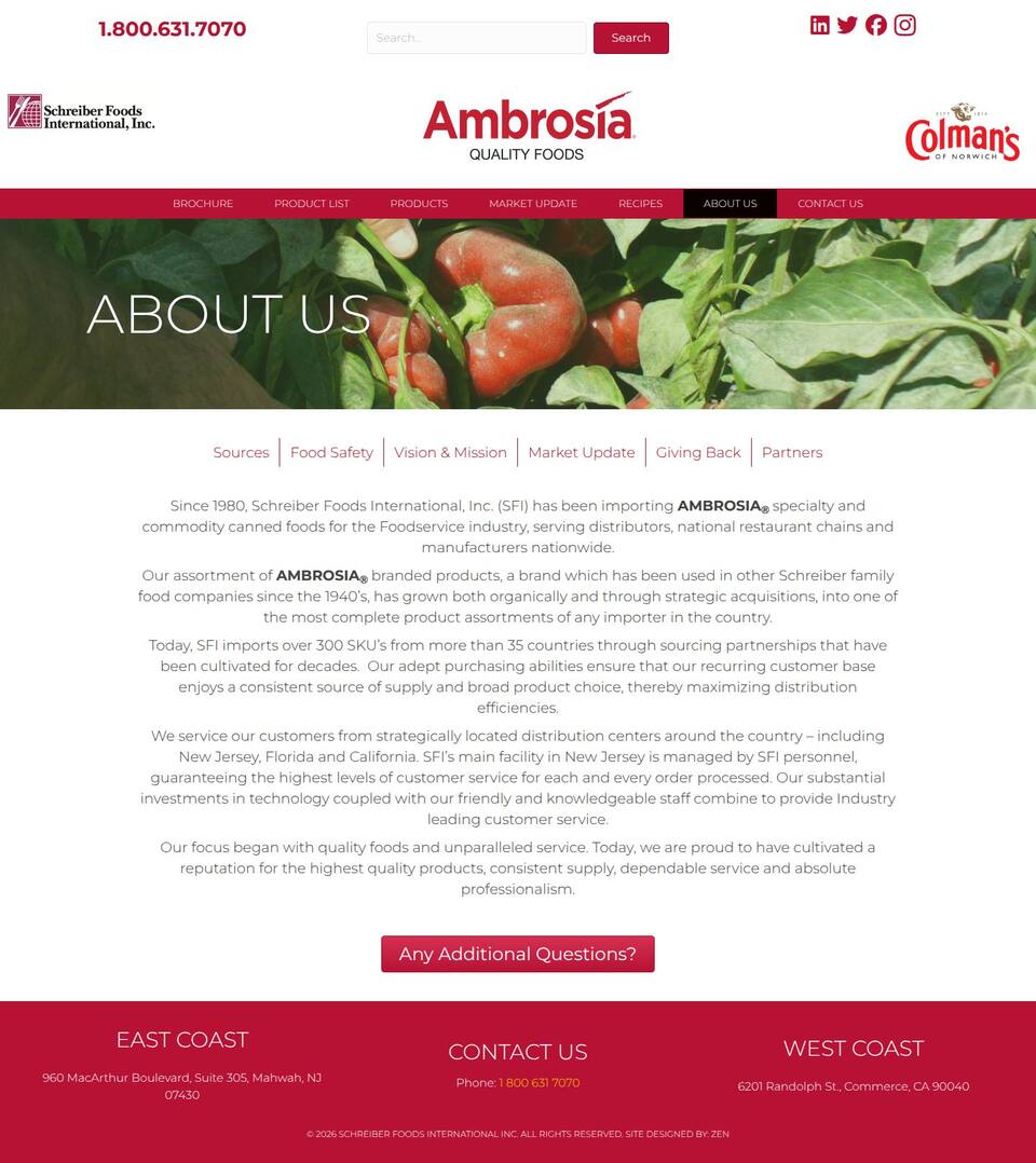 Old About Us page: banner and one block of centred text